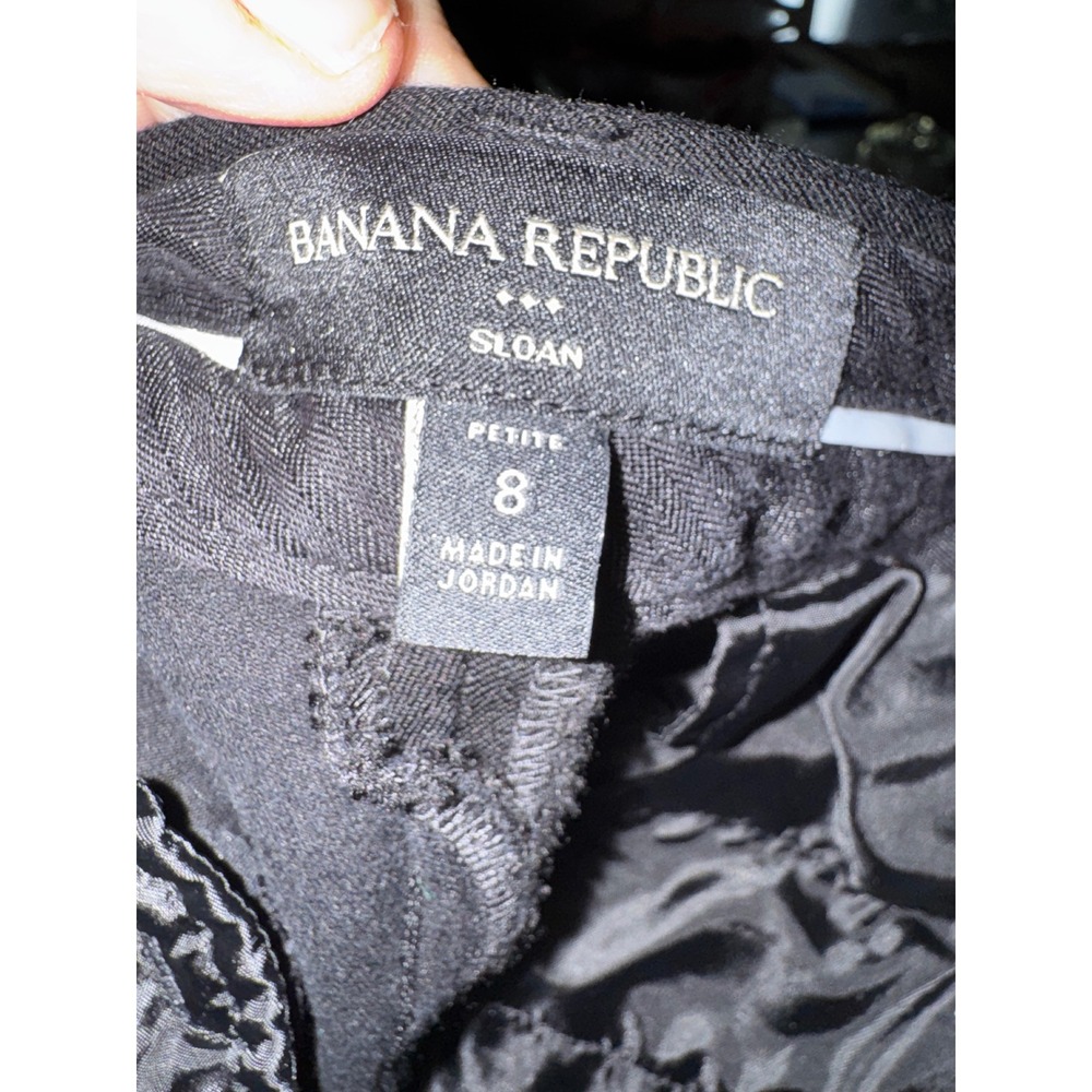 Banana Republic Sloan Black Petite Capri Dress Pants 8P Mid Rise Stretch - Picture 8 of 10